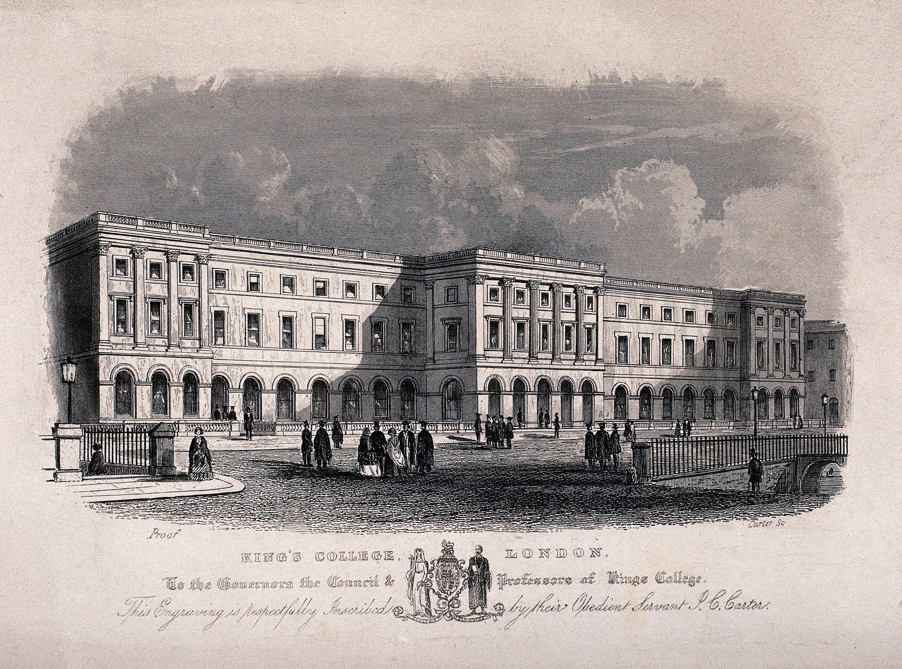 A drawing ot the King's College Strand building